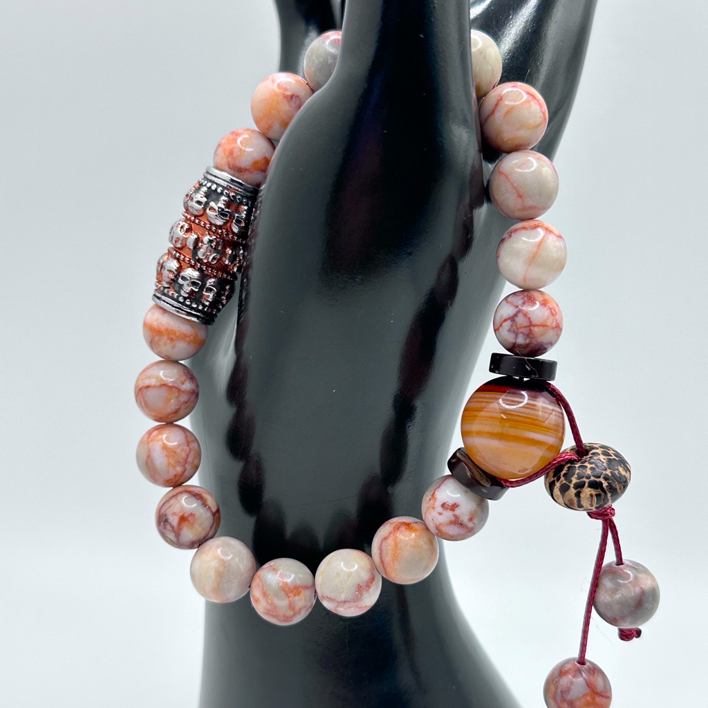 Red Vein Jasper Agate Natural Bracelet Size 7 45$
